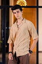 Beige Cream Textured Shirt for Effortless Style and Comfort