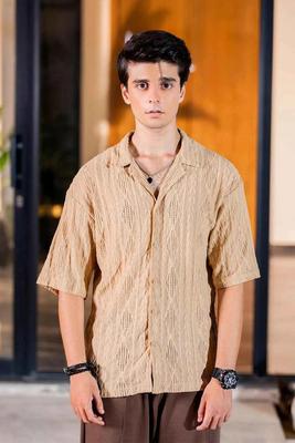 Beige Cream Textured Shirt for Effortless Style and Comfort